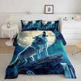 thumbnail image 1 of Erosebridal Galaxy Wolf Comforter Set Twin Adults,Moon Starry Sky Bedding Set Trippy Room Decor,Animal Bedding Comforter Sets Safari Hunting Wolf Quilt Bed Set 2Pcs, 1 of 5