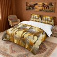 thumbnail image 1 of Erosebridal Galloping Horses Queen Duvet Cover Set, Farmhouse Animal Bedding, Reversible 3pcs 1 Duvet Cover and 2 Pillowcases (No Comforter), 1 of 6