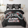 thumbnail image 1 of Erosebridal Gamepad Bedding Sets Twin Size,Game Glitch Comforter Sets with Sheets,White Black Bed in a Bag Twin Size For Boys,Super Cozy Room Decoration Reversible,7-Piece, 1 of 7