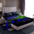 thumbnail image 1 of Erosebridal Gamepad King Sheet Sets, Gradient Neon Geometric Bed Sheets King, Blue Green Bedding King Size, Super Cozy Room Decoration, 4-Piece, 1 of 7