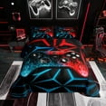 thumbnail image 1 of Erosebridal Gamer Comforter Sets , Geometric Down Comforter, Black Blue Red, Reversible, 2 Pieces, 1 of 7