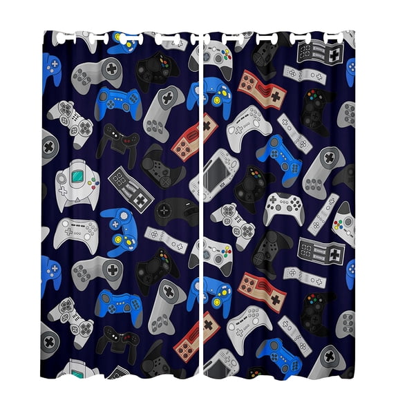 Erosebridal Gamer Curtain Gaming Window Curtains Gamepad Curtain Panels Teens Juvenile Retro Video Games Grommet Curtains For Living Room Dorm Decorative,Colourful 38"Wx54"L,2 Panels