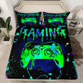 thumbnail image 1 of Erosebridal Gamer Fitted Sheet Twin Size,Gaming Bedding Sets Teens Gamer Room Decor,Video Game Console Gaming Bed Sheets Green Teal Black Tie Dye Sheets, 1 of 5