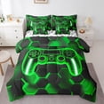 thumbnail image 1 of Erosebridal Gamer Gamepad Bedding Sets Twin Size, Geometry Stripe Comforter Sets with Sheets, Game Lover Reversible Bedding Twin Size, Microfiber Room Decorative, 7-Piece, 1 of 5