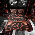 thumbnail image 1 of Erosebridal Gaming Bedding Sets Full Size 7 Pieces , Abstract Lines Bed in a Bag, Black Red, Reversible, 1 of 5