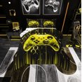 thumbnail image 1 of Erosebridal Gaming Gamer Bedding Sets Twin with Comforter, Video Game Duvet Insert, Neon Gradient Gamepad Bedroom Decor, Black Yellow, Reversible 2 Pieces, 1 of 8