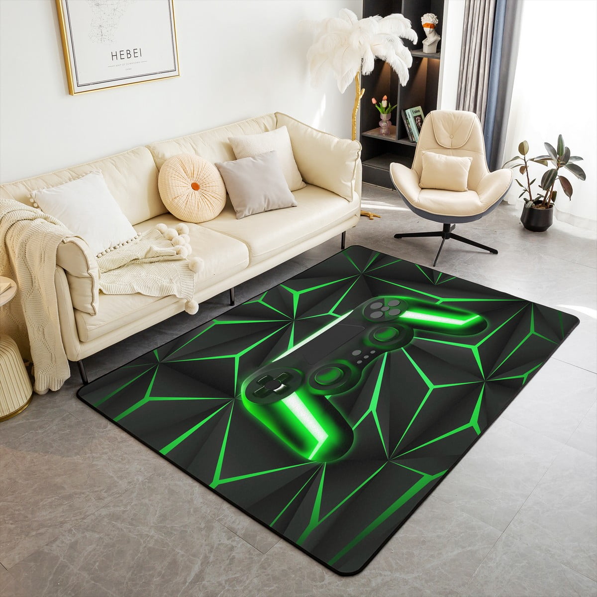 Erosebridal Gaming Non Slip Washable Carpet For Living Room Game