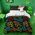 thumbnail image 1 of Erosebridal Gaming Queen Duvet Cover Set For Boys,Teen Video Game Kids Colorful Gamepad Bedding,Reversible 3-Piece,No Comforter, 1 of 6