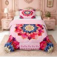 thumbnail image 1 of Erosebridal Geometric Art Twin Comforter Sets,Elegant Paisley Feather Bedding Set,2pcs,1 Comforter and 1 Pillowcase,Pink Reversible, 1 of 7