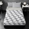 thumbnail image 1 of Erosebridal Geometric Art Wave Zipper Queen Comforter Set with Fitted Sheet and 2 Pillowcases,Gray Curved Line Zipper Bedding Set For Boys,Light Gray Reversible,4 Pieces, 1 of 7