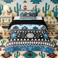 thumbnail image 1 of Erosebridal Geometric Aztec Twin Comforter Sets, Blue Bohemian Bedding Set, Black Reversible 2 Pieces, 1 Comforter and 1 Pillowcase, 1 of 6