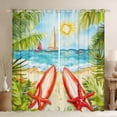 thumbnail image 1 of Erosebridal Sea Surfing Starfish Curtains for Living Room,Ocean Beach 30%-50% Blackout Curtains Set of 2 (38x45),Teenager Bedroom Decor, 1 of 6