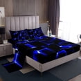 thumbnail image 1 of Erosebridal Geometric Buffalo Sheet Set Twin,Black Blue Bedding Sets Twin Size,Lightweight Bed Sheets Twin,Plaid Decor,3pcs, 1 of 7