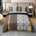 thumbnail image 1 of Erosebridal Geometric Circle 100% Cotton Comforter Cover Twin, Abstract Lines Bedding Twin Size, Retro Bedroom Decor, Reversible 2pcs（No Comforter）, 1 of 6