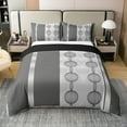 thumbnail image 1 of Erosebridal Geometric Circle 100% Cotton Duvet Cover Queen Size, Abstract Lines Bedding Sets Queen Size, Retro Bedroom Decor, Reversible 3pcs（No Comforter）, 1 of 6