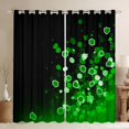 thumbnail image 1 of Erosebridal Geometric Honeycomb Curtains Pack of 2 (52Wx63L),Black Green 30%-50% Blackout Curtains Set of 2 (52Wx63L),Gradient Hexagon Curtains for Living Room,Ombre Bedroom Decorative, 1 of 6