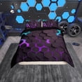 thumbnail image 1 of Erosebridal Geometric Honeycomb Duvet Cover Twin, Gradient Purple Blue Hexagon Bedding Sets Twin Size, Reversible 2-Piece (No Comforter), 1 of 7