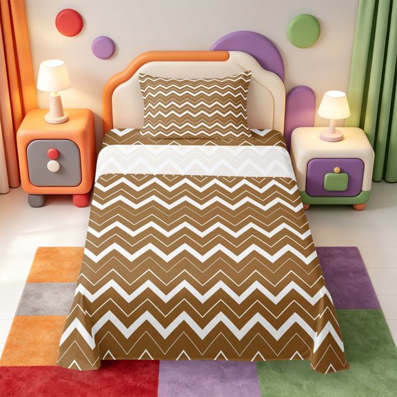 Erosebridal Geometric Line Pattern Twin Sheets,Mid-Century Lines Bedding,3 Pieces,1 Flat Sheet,1 Fitted Sheet and 1 Pillowcase