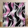 thumbnail image 1 of Erosebridal Geometric Lines Curtains and Drapes (38Wx54L),Spiral Swirl Blackout Curtains for Bedroom,Black Pink Curtains Pack of 2 (38Wx54L),Abstract Room Decorative, 1 of 6