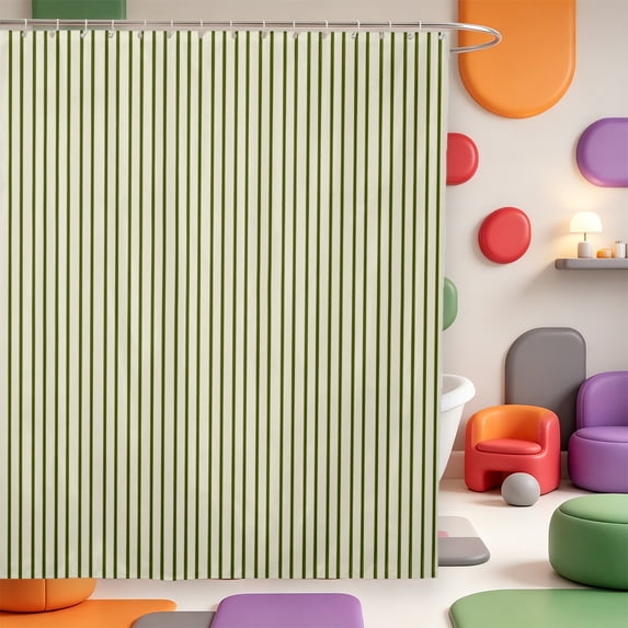 Erosebridal Geometric Lines Shower Curtain 72Wx78L,Abstract Striped Bath Curtain