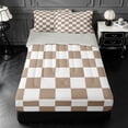 thumbnail image 1 of Erosebridal Geometric Plaid Buffalo Zipper Twin Comforter Sets with Fitted Sheet and 2 Pillowcases,Minimalist Style Zipper Bedding Set For Boys,Light Gray Reversible,4-Piece, 1 of 7