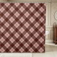 thumbnail image 1 of Erosebridal Geometric Plaid Shower Curtain 72Wx78L,Minimalist Checkered Bath Curtain,Dusty Rose, 1 of 6