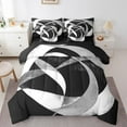 thumbnail image 1 of Erosebridal Geometric Round Bedding Queen Size,Black Grey Comforter Sets with Sheets,Abstract Artwork Bedding Sets Queen Size,Lightweight Circle Room Decor,Reversible,7 Pieces, 1 of 6