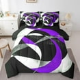 thumbnail image 1 of Erosebridal Geometric Round Bedding Queen Size,Black Purple Comforter Sets with Sheets,Abstract Artwork Bedding Sets Queen Size,Lightweight Circle Room Decor,Reversible,7 Pieces, 1 of 6