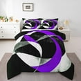 thumbnail image 1 of Erosebridal Geometric Round Comforter Sets Queen Size,Black Purple Bedding Queen Comforter Set,Abstract Artwork Bedding Sets Queen with Comforter,Lightweight Circle Room Decor,Reversible,3 Pieces, 1 of 8
