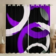 thumbnail image 1 of Erosebridal Geometric Round Curtains Pack of 2 (52Wx63L),Black Purple Curtains for Living Room,Abstract Artwork Blackout Curtains Set of 2 (52Wx63L),Circle Room Decor, 1 of 6