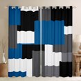 thumbnail image 1 of Erosebridal Geometric Sqare Curtains and Drapes (38Wx54L),Abstract Artwork Blackout Curtains for Bedroom,Grey Blue Curtains Pack of 2 (38Wx54L),Rectangle Room Decor, 1 of 6