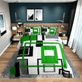 thumbnail image 1 of Erosebridal Geometric Square Bedding Set Black White Lime Green Grey Comforter Set Full Abstract Geometry Stripes Down Comforter Teen Soft Lightweight Modern Quilt Duvet 2 Pillow Cases, 1 of 6