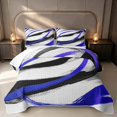 thumbnail image 1 of Erosebridal Geometric Stripe Twin Quilt Set, Navy Black White Twin Coverlet Set, Reversible 2-Piece 1 Bedspread and 1 Pillowcase, 1 of 7