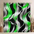 thumbnail image 1 of Erosebridal Geometric Stripes Curtains and Drapes (38Wx54L),Black Green Blackout Curtains for Bedroom,Spiral Swirl Curtains Pack of 2 (38Wx54L),Boys Bedroom Decor, 1 of 6