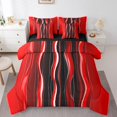 thumbnail image 1 of Erosebridal Geometric Wave Stripes Bedding Sets Twin Size,Gradient Red Black Comforter Sets with Sheets,Modern Abstract Art Bed in a Bag Twin Size,Ultra Soft Bedroom Decorative Reversible,7-Piece, 1 of 7