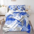 thumbnail image 1 of Erosebridal Geometry Graffiti Lines Bed in a Bag Queen Size,Modern Abstract Art Bed Set,Gradient Blue Gray Bedding Queen Size,Lightweight Bedroom Decorative Reversible,7 Pieces, 1 of 7