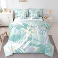 thumbnail image 1 of Erosebridal Geometry Graffiti Lines Bedding Sets Twin Size,Modern Abstract Art Comforter Sets with Sheets,Gradient Green White Bed in a Bag Twin Size,Lightweight Bedroom Decorative Reversible,7-Piece, 1 of 7
