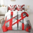 thumbnail image 1 of Erosebridal Geometry Lines Bedding Sets Full Size,Modern Abstract Art Comforter Sets with Sheets,Gradient Red Black Bed in a Bag Full Size,Lightweight Bedroom Decorative Reversible,7-Piece, 1 of 6
