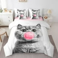 thumbnail image 1 of Erosebridal Gery Kitten Bed in a Bag Queen size, Pet Lover Bed Set, Kawaii Animal Reversible Comforter Sets, Lightweight Room Decoration, 7 Pieces, 1 of 6