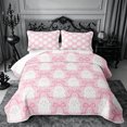 thumbnail image 1 of Erosebridal Ghost Candy Twin Quilt Set 2 Pieces,Cute Halloween Twin Coverlet Set,Pink White,1 Bedspread and 1 Pillowcase, 1 of 7