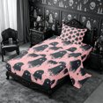 thumbnail image 1 of Erosebridal Ghost Graffiti Twin Sheets 3pcs,Cute Halloween Bedding,Dark Pink,1 Flat Sheet, 1 Fitted Sheet and 1 Pillowcase, 1 of 6