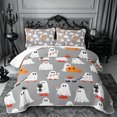 thumbnail image 1 of Erosebridal Ghost Party Twin Quilt Set 2 Pieces,Cute Halloween Twin Coverlet Set,Grey,1 Bedspread and 1 Pillowcase, 1 of 7