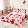 thumbnail image 1 of Manfei Gift Bed Sheets Christmas Full Size Sheets, Black Red 4-Piece (1 Flat Sheet, 1 Fitted Sheet and 2 Pillowcases), 1 of 6