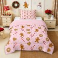 thumbnail image 1 of Erosebridal Gingerbread Cookies Full Size Comforter Sets 3-Piece,Christmas Baking Bedding Comforter Set,Light Pink,Reversible,1 Comforter and 2 Pillowcases, 1 of 6