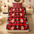 thumbnail image 1 of Erosebridal Gingerbread Plaid Twin Fitted Sheet 2 Pieces,Christmas Baking Bedding,Red Black,1 Fitted Sheet and 1 Pillowcase, 1 of 4