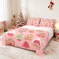 thumbnail image 1 of Manfei Gingerbread Queen Sheets Christmas Queen Sheet Sets, Black Red 4pcs (1 Flat Sheet, 1 Fitted Sheet and 2 Pillowcases), 1 of 6