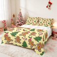 thumbnail image 1 of Manfei Gingerbread Queen Sheets Christmas Queen Sheet Sets, Pink Red 4-Piece (1 Flat Sheet, 1 Fitted Sheet and 2 Pillowcases), 1 of 6