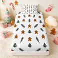 thumbnail image 1 of Manfei Gingerbread Twin Fitted Sheet Christmas Bedding, Blue Silver 2 Pieces 1 Fitted Sheet and 1 Pillowcase, 1 of 4