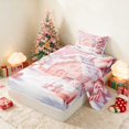 thumbnail image 1 of Manfei Gingerbread Twin Sheets Christmas Bedding, Turquoise White 3-Piece (1 Flat Sheet, 1 Fitted Sheet and 1 Pillowcase), 1 of 6