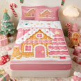 thumbnail image 1 of Manfei Gingerbread Zipper Twin Comforter Sets with Fitted Sheet and 2 Pillowcases Christmas Zipper Bedding Set, Gray Green, Xmas Reversible, 1 of 7